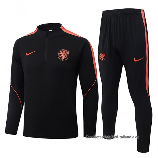 Chandal de Sudadera del Paises Bajos Nino 2026-2027 Negro - Haga un click en la imagen para cerrar