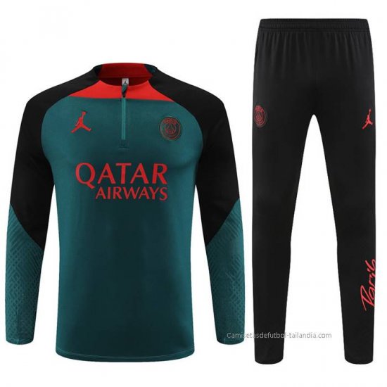 Chandal de Sudadera del Paris Saint-Germain Jordan 2022-2023 Verde - Haga un click en la imagen para cerrar