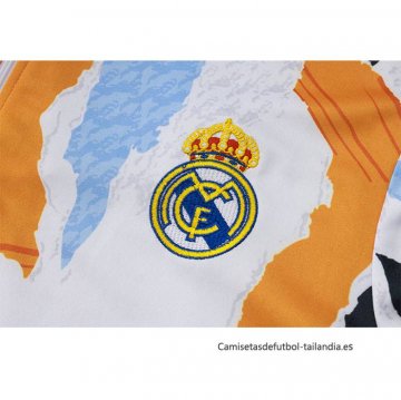 Chandal de Sudadera del Real Madrid 2024-2025 Blanco y Amarillo
