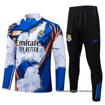 Chandal de Sudadera del Real Madrid 2025-2026 Azul Blanco Chandal de Sudadera del Real Madrid 2025-2026 Azul Blanco