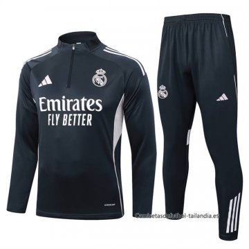 Chandal de Sudadera del Real Madrid 2025-2026 Gris Oscuro Chandal de Sudadera del Real Madrid 2025-2026 Gris Oscuro