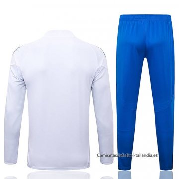 Chandal de Sudadera del Real Madrid Nino 2025-2026 Blanco Azul