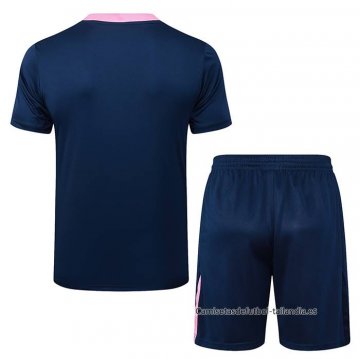Chandal del Barcelona Manga Corta 2025-2026 Azul Rosa - Pantalon Corto