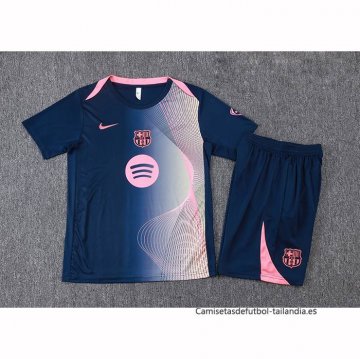 Chandal del Barcelona Manga Corta 2025-2026 Azul Rosa - Pantalon Corto