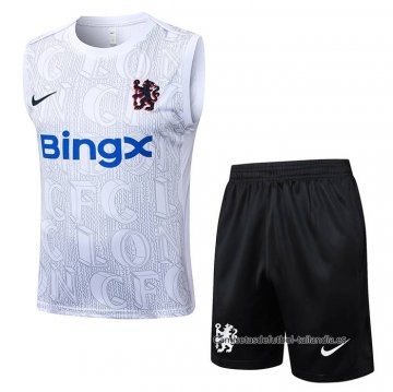 Chandal del Chelsea Sin Mangas 2025-2026 Blanco Gris Chandal del Chelsea Sin Mangas 2025-2026 Blanco Gris