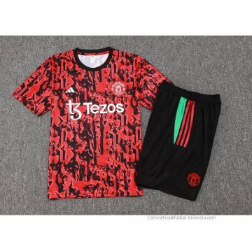 Chandal del Manchester United Manga Corta 2023-2024 Rojo - Pantalon Corto