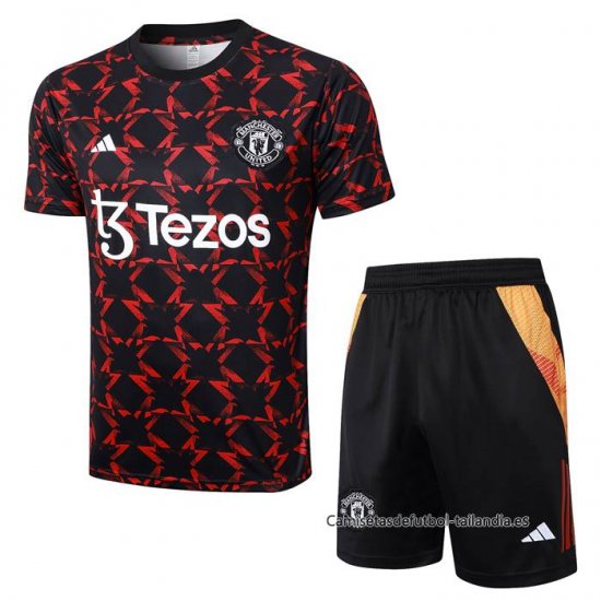 Chandal del Manchester United Manga Corta 2024-2025 Rojo - Pantalon Corto - Haga un click en la imagen para cerrar