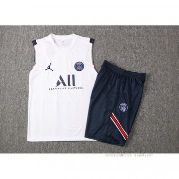 Chandal del Paris Saint-Germain Sin Mangas 2021-2022 Blanco