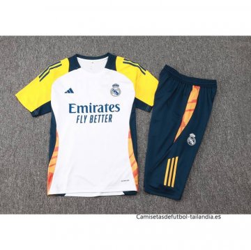 Chandal del Real Madrid Manga Corta 2024-2025 Blanco - Pantalon Corto