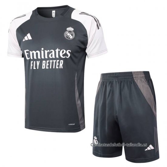 Chandal del Real Madrid Manga Corta 2024-2025 Gris - Pantalon Corto - Haga un click en la imagen para cerrar