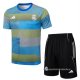 Chandal del Real Madrid Manga Corta 2025-2026 Azul Verde - Pantalon Corto