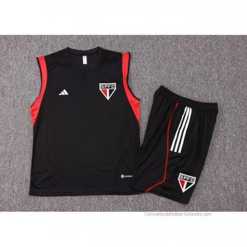 Chandal del Sao Paulo Sin Mangas 2023-2024 Negro