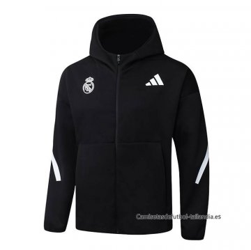 Chaqueta con Capucha del Real Madrid 2025-2026 Negro Chaqueta con Capucha del Real Madrid 2025-2026 Negro