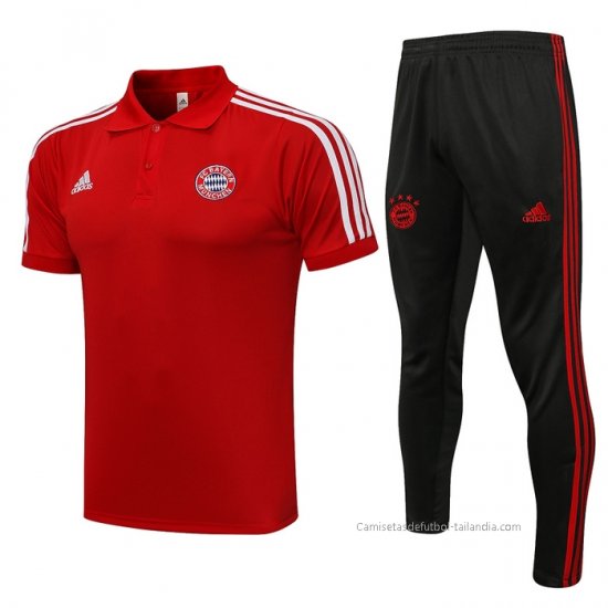 Conjunto Polo del Bayern Munich 2021-2022 Rojo - Haga un click en la imagen para cerrar