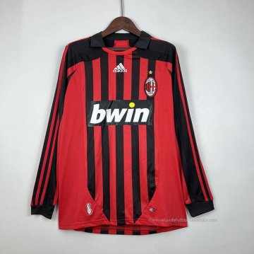 1ª Camiseta AC Milan Manga Larga Retro 2007-2008