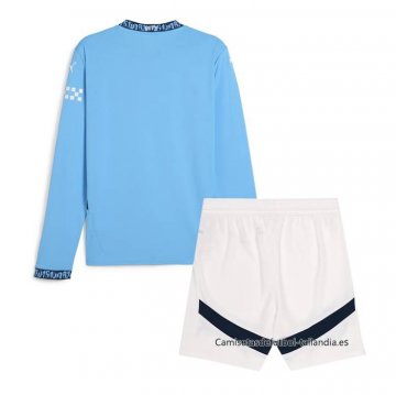 1ª Camiseta Manchester City Manga Larga Nino 2024-2025