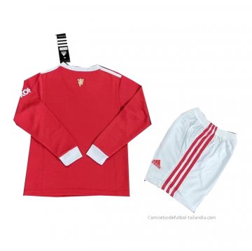 1ª Camiseta Manchester United Manga Larga Nino 2021-2022