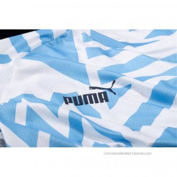 Camiseta Pre Partido del Manchester City 2022 Azul y Blanco