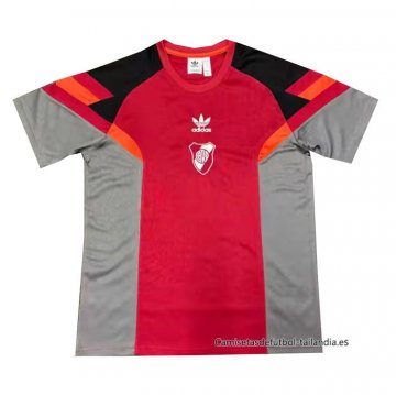 Camiseta Pre Partido del River 2024 Gris Rojo Camiseta Pre Partido del River 2024 Gris Rojo