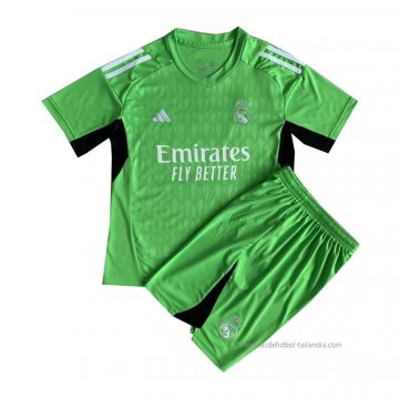 Camiseta Real Madrid Portero Nino 2023-2024 Verde Camiseta Real Madrid Portero Nino 2023-2024 Verde