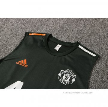 Camiseta de Entrenamiento Manchester United Sin Mangas 2021-2022 Verde