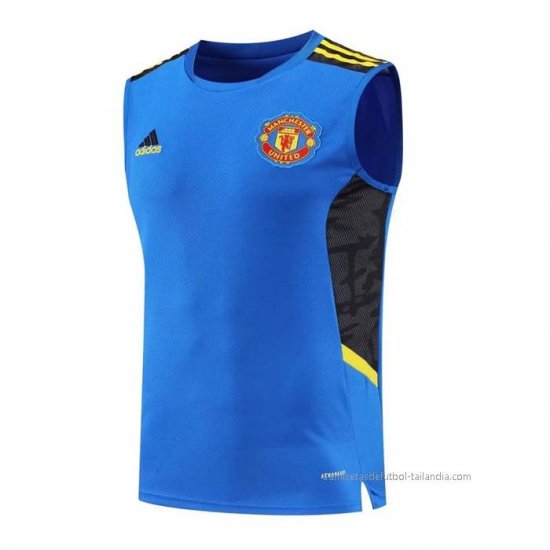Camiseta de Entrenamiento Manchester United Sin Mangas 2022-2023 Azul - Haga un click en la imagen para cerrar