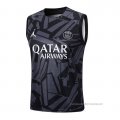 Camiseta de Entrenamiento Paris Saint-Germain Jordan Sin Mangas 2023-2024 Negro y Gris