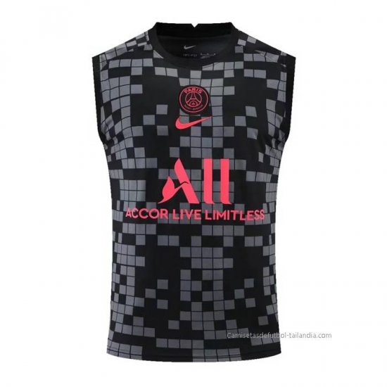 Camiseta de Entrenamiento Paris Saint-Germain Sin Mangas 2022-2023 Negro y Gris - Haga un click en la imagen para cerrar