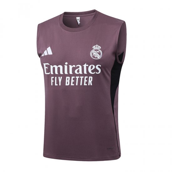 Camiseta de Entrenamiento Real Madrid Sin Mangas 2025-2026 Gris Purpura - Haga un click en la imagen para cerrar