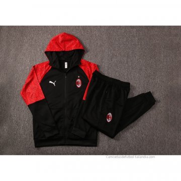 Chandal con Capucha del AC Milan 2021 Negro
