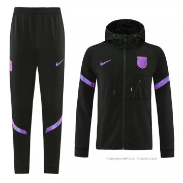Chandal con Capucha del Barcelona 2021-2022 Negro Chandal con Capucha del Barcelona 2021-2022 Negro
