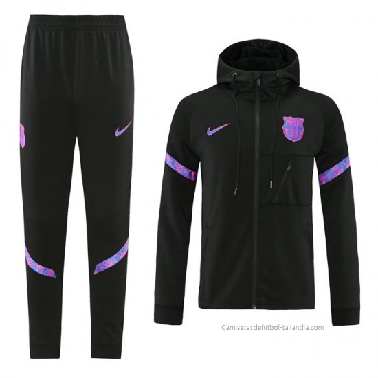 Chandal con Capucha del Barcelona 2021-2022 Negro - Haga un click en la imagen para cerrar