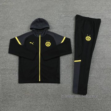 Chandal con Capucha del Borussia Dortmund 2024-2025 Negro