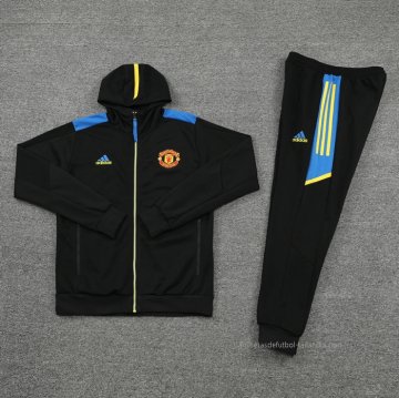 Chandal con Capucha del Manchester United 2021-2022 Negro