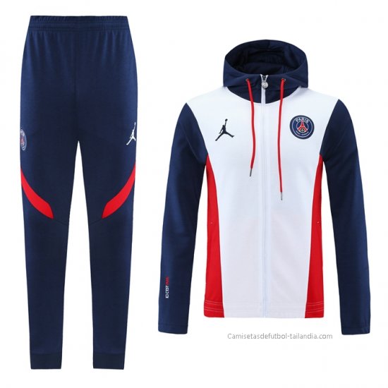 Chandal con Capucha del Paris Saint-Germain 2021-2022 Blanco - Haga un click en la imagen para cerrar