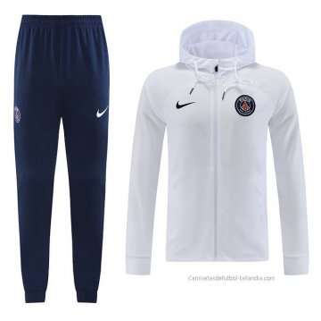 Chandal con Capucha del Paris Saint-Germain 2022-2023 Blanco Chandal con Capucha del Paris Saint-Germain 2022-2023 Blanco
