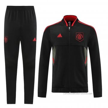 Chandal de Chaqueta del Manchester United 2022-2023 Negro y Rojo Chandal de Chaqueta del Manchester United 2022-2023 Negro y Rojo