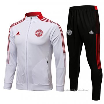 Chandal de Chaqueta del Manchester United Nino 2021-2022 Blanco Chandal de Chaqueta del Manchester United Nino 2021-2022 Blanco