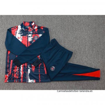 Chandal de Chaqueta del Paris Saint-Germain 2024-2025 Rojo y Azul