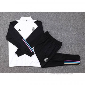 Chandal de Chaqueta del Real Madrid 2023-2024 Blanco y Negro