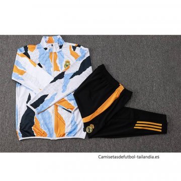 Chandal de Chaqueta del Real Madrid 2024-2025 Blanco y Amarillo