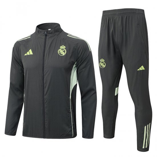 Chandal de Rompevientos del Real Madrid 2025-2026 Gris Verde - Haga un click en la imagen para cerrar