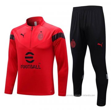 Chandal de Sudadera del AC Milan 2022-2023 Rojo Chandal de Sudadera del AC Milan 2022-2023 Rojo