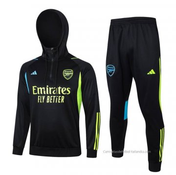 Chandal de Sudadera del Arsenal 2023-2024 Negro y Verde Chandal de Sudadera del Arsenal 2023-2024 Negro y Verde