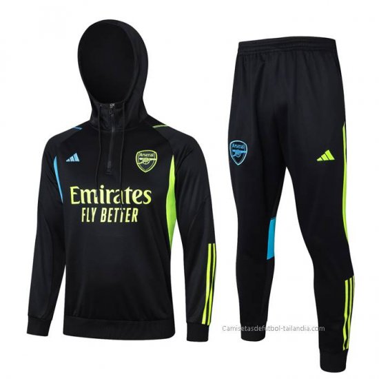 Chandal de Sudadera del Arsenal 2023-2024 Negro y Verde - Haga un click en la imagen para cerrar