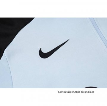 Chandal de Sudadera del Barcelona Nino 2024-2025 Azul Claro