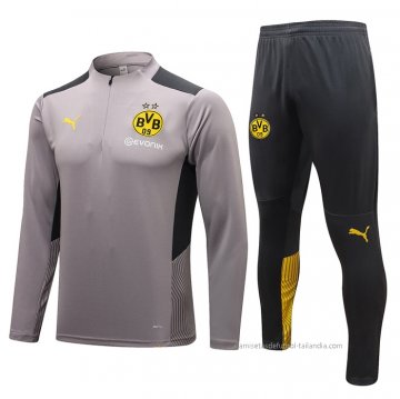Chandal de Sudadera del Borussia Dortmund 2021-2022 Gris Chandal de Sudadera del Borussia Dortmund 2021-2022 Gris