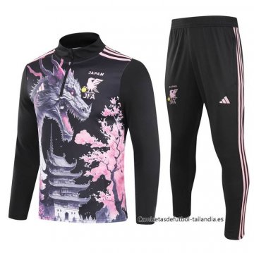 Chandal de Sudadera del Japon Dragon 2024-2025 Negro y Rosa Chandal de Sudadera del Japon Dragon 2024-2025 Negro y Rosa