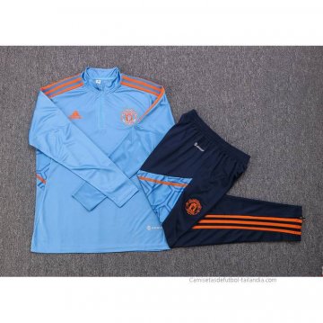 Chandal de Sudadera del Manchester United 2022-2023 Azul