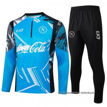 Chandal de Sudadera del Napoli Nino 2024-2025 Azul Chandal de Sudadera del Napoli Nino 2024-2025 Azul